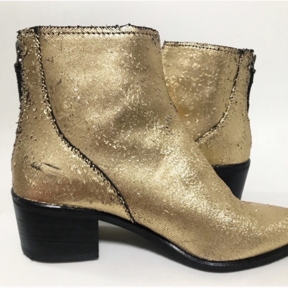 Dolce Vita. Cassius gold metallic ankle boots. - Picture 6 of 7